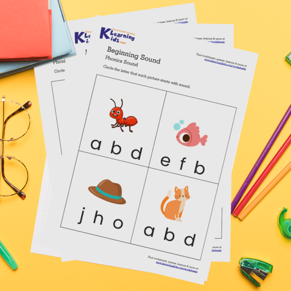 Beginning sound Phonics Worksheets